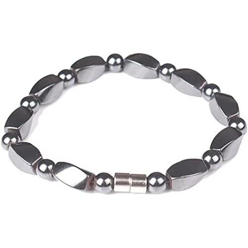 Hematite Bracelet - Strong Magnetic Therapy Necklace Naturally Reduces Arthritis Pain (8 in Black)