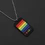 CENWA LGBT Gay Pride Rainbow Dog Tag Necklace Keychain LGBT Lesbian Jewelry Gift for Men Women
