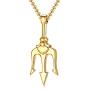 XUANPAI Stainless Steel Mens Punk Trident Neptune Pendant Necklace Statement Necklace Gifts for Him Hip Hop Jewelry