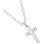 XP Jewelry Mens Sterling Silver Cross Pendant Figaro Chain Necklace Italian Made - 080-3mm - 22'' XP Jewelry Mens Sterling Silver Cross Pendant Figaro Chain Necklace Italian Made - 080-3mm - 22''