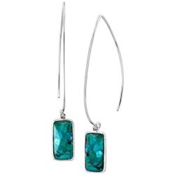 Silpada Oasis Compressed Turquoise Wire Drop Earrings in Sterling Silver