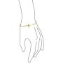 Delicate Minimalist Religious Diagonal Sideways Cross Bangle Bracelet For Women Teen 14K Gold Plated 925 Sterling Silver