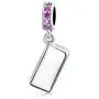 Pink Cellular Cell Mobile Smart Phone Dangle Charm Bead For Women Teen Enamel .925 Sterling Silver Fits European Bracelet