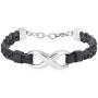mingkejw Cremation Jewelry for Ashes Infinite Love Urn Bracelet Made of Genuine Leather for Ashes