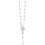 Ritastephens Italian Sterling Silver 3mm Rosary Bead Virgin Mary Cross Necklace, 20''