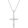 925 Sterling Silver Braided Cross Clear CZ Pendant Necklace Girls Teens 16''