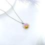 925 Sterling Silver Heart Shape Flower Necklace Collections Sunflower Sunshine Necklace Rose Pendant Necklace Jewelry For Women Girls for Her Birthday Christmas Gifts