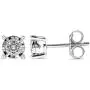 1/4 CT.TDW. Round-cut Diamond Solitaire Stud Earrings with Silver Rhodium