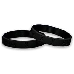 Fundraising For A Cause | Black Melanoma Awareness Bracelets – Black Ribbon Cancer Awareness Silicone Bracelets for Adults