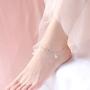 FLYOW Anklet for Women S925 Sterling Silver Adjustable Foot Chain Ankle Bracelet Anklets Jewelry