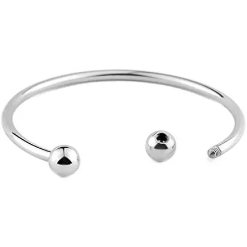 RUBYCA 20pcs White Silver Plated Bangle Bracelet Screw End Ball Cuff Charm Beads DIY Jewelry RUBYCA 20pcs White Silver Plated Bangle Bracelet Screw End Ball Cuff Charm Beads DIY Jewelry