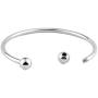 RUBYCA 20pcs White Silver Plated Bangle Bracelet Screw End Ball Cuff Charm Beads DIY Jewelry