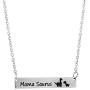 Winssi Mamasaurus Necklace Stainless Steel Dinosaur Bar Pendant Personalized Jewelry Gift Mom Grandma
