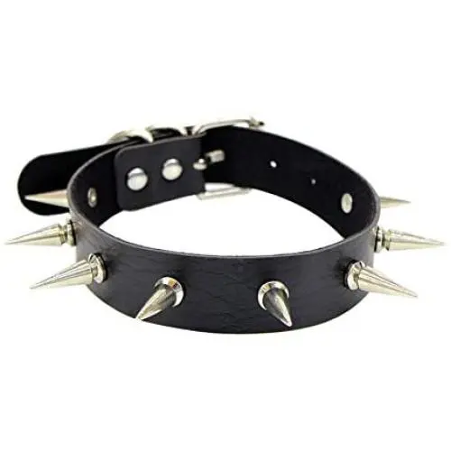 Halawly Queen of Hearts Choker - Black Leather Choker Necklaces Circle Adjustable Collar Necklace for Women Halawly Queen of Hearts Choker - Black Leather Choker Necklaces Circle Adjustable Collar Necklace for Women