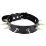Halawly Queen of Hearts Choker - Black Leather Choker Necklaces Circle Adjustable Collar Necklace for Women