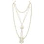 Multi Layer White Simulated pearl Strands Necklace Costume Jewelry Set For Women Necklace And Earrings