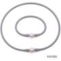 JYX JEWELRY Pearl Necklace Bracelet Set Special 11-11.5mm Pearl Silicone Necklace and Bracelet