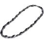 Twist Hematite Choker Necklace,Magnetic Therapy Stone Beads Jewelry for Men (Black-45cm)