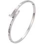 Classic Jewelry Nail Love Stainless Steel Bangles Bracelets for Women, White ,IPG,IPRose Gold