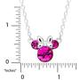 Disney Minnie Mouse Crystal Birthstone Silver Plated Pendant Necklace