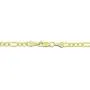 14K Yellow Gold Filled Solid Figaro Chain Necklace, 3.2 mm Wide