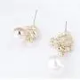Faux Imitation Pearl White Black Floral Dangle Drop Earrings Studs Faux Imitation Pearl White Black Floral Dangle Drop Earrings Studs