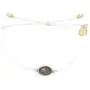 Pura Vida Gold Oval Labradorite Bracelet - Plated Charm, Adjustable Band - 100% Waterproof - White