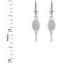 925 Sterling Silver Tennis Racquet Sports Leverback Earrings