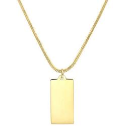 Happiness Boutique Women Rectangle Pendant Necklace in Gold Color Stainless Steel Jewelry