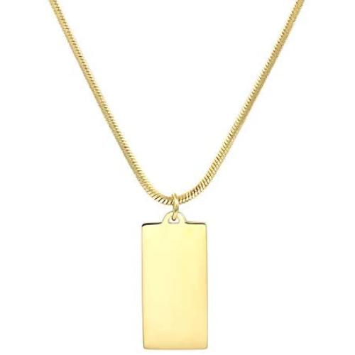 Happiness Boutique Women Rectangle Pendant Necklace in Gold Color Stainless Steel Jewelry