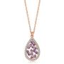 ENZOMAR Amethyst Crystal Necklace for Women - Best Friend Birthday Gifts for Women, Mothers Day Jewelry, Crystals and Healing Stones Bulk, Great Grandma Necklace, Anniversary Jewelry, Sterling Silver Rose Gold, Pendant Necklace, Dainty Necklace
