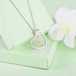925 Sterling Silver Heart Ballet Dance Lovers Dancer Necklace Ballerina Silhouette Jewelry Gift for Girls Women