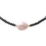 Sundysh Pearl Choker Necklace, Fashion Black Baroque Single Pearl Beaded Necklace Gemstone Short Collar Necklace for Women Girls 14“