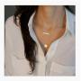 Dcfywl731 Dainty Layered Choker Necklace, Gold Plated Satellite Chain Pendant Necklace Multilayer Bar Disc Necklace Adjustable Layering Choker Necklaces for Women…