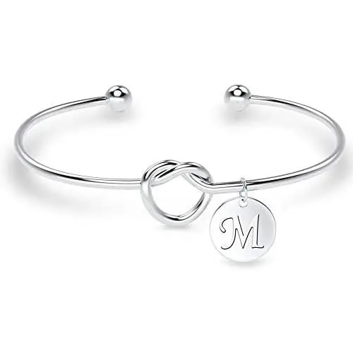 Cursive Initials Love Knot Bridesmaid Bracelets I Cant Tie The Knot Without You Bridesmaid Gifts Cards with Pink Gift Box Cursive Initials Love Knot Bridesmaid Bracelets I Cant Tie The Knot Without You Bridesmaid Gifts Cards with Pink Gift Box