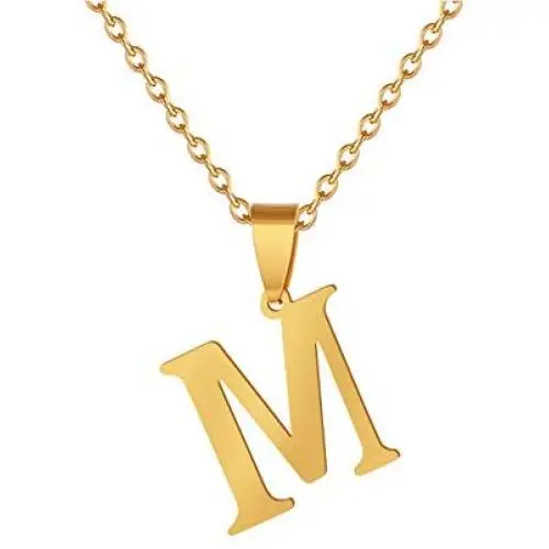Fashion Initial Letter Pendant Necklace Stainless Steel Gold Color Mens Womens Custom Capital Letter Name Necklace Personalized Jewelry Gift Fashion Initial Letter Pendant Necklace Stainless Steel Gold Color Mens Womens Custom Capital Letter Name Necklace Personalized Jewelry Gift