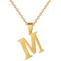Fashion Initial Letter Pendant Necklace Stainless Steel Gold Color Mens Womens Custom Capital Letter Name Necklace Personalized Jewelry Gift