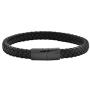 Geoffrey Beene Mens Braided Genuine Leather Bracelet with Stainless Steel Magnetic Closure