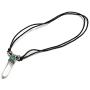 Mia Jewel Shop Hexagonal Healing Gemstone Crystal Point Pendant Round Chrysocolla Stone Adjustable Necklace