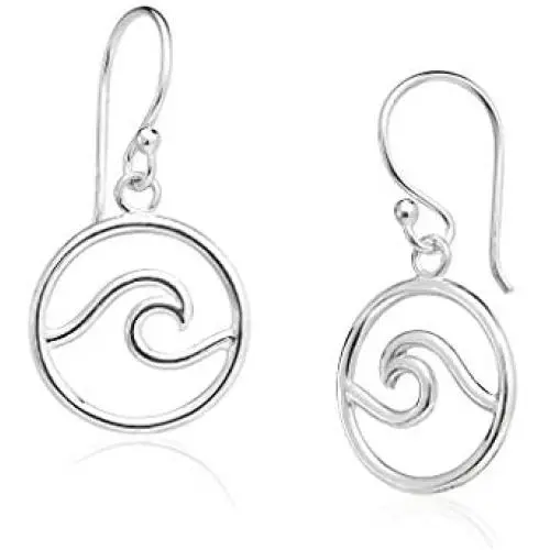 Big Apple Hoops - Polish Handcrafted Wave Line in Round Hoop Drop Dangle Earrings Made from Genuine 925 Sterling Silver in Shiny Polish Stylish Simple Design Brand Jewelry Fashion Gift for Women Big Apple Hoops - Polish Handcrafted Wave Line in Round Hoop Drop Dangle Earrings Made from Genuine 925 Sterling Silver in Shiny Polish Stylish Simple Design Brand Jewelry Fashion Gift for Women