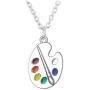Unique Charm Paint Palette Dangle Earrings Necklace Set Paint Brush Drop Earrings Colorful Paint Palette Drop Earrings for Women Artist Painter Jewelry
