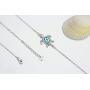 OneSight Blue Opal Sea Turtle Bracelet/Anklet/Necklace/Earring Sterling Silver Bracelets Jewelry for Women Gifts