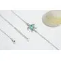 OneSight Blue Opal Sea Turtle Bracelet/Anklet/Necklace/Earring Sterling Silver Bracelets Jewelry for Women Gifts