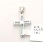 P0157 Cross Mt St Helens Green Helenite May Birthstone Sterling Silver Pendant