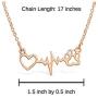 Rosa Vila Dog Paw Heartbeat Necklace, Dog Necklace, Veterinarian Gifts For Women, Dog Jewelry, Dog Owner Gifts, Dog Paw Necklace, Dog Gifts For Women, Dog Lover Necklaces, Vet Tech Jewelry