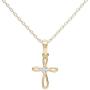 Girls Sterling Silver First Communion Infinity Cross Pendant Necklace with CZ