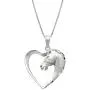 Honolulu Jewelry Company Sterling Silver Horse in Heart Necklace Pendant with 18'' Box Chain Honolulu Jewelry Company Sterling Silver Horse in Heart Necklace Pendant with 18'' Box Chain