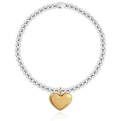 Katie Loxton Sweet Sayings Heart of Gold Womens Silver Plated Boxed Stretch Charm Bracelet