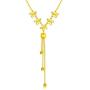 18k Gold Cherry Blossom Necklace for Women, Soid Gold Chain with Flower Pendant, Aniversary Jewelry Gifts for Wife /Girlfriend, Present for Her, 16-17 Inch