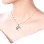 YL Tree Necklace 925 Sterling Silver Created Emerald/Sapphire/Garnet/Amethyst/Zirconia Pendant Round Halo Family Life of Jewelry